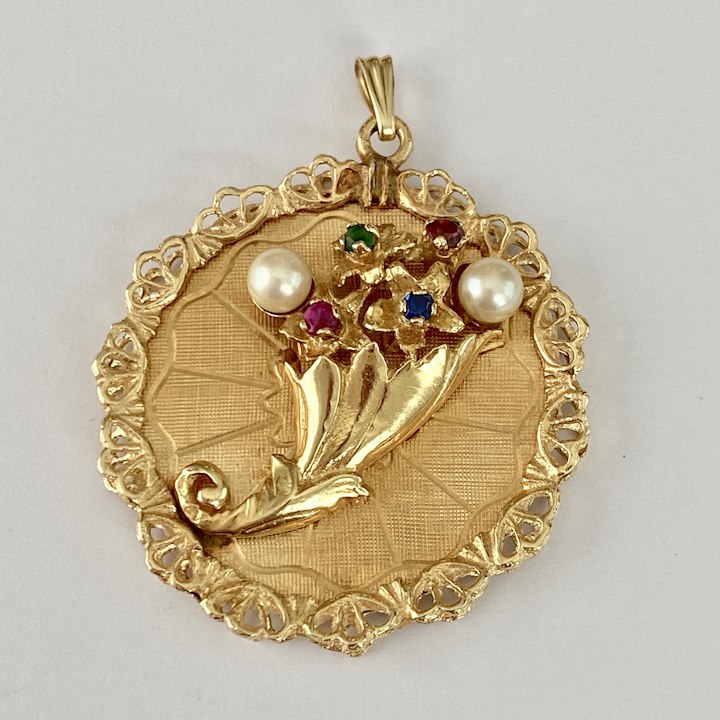 BIG-Jeweled-Floral-Bouquet-Cornucopia-Vintage-thumb-1o-720-4dfdf28d-f