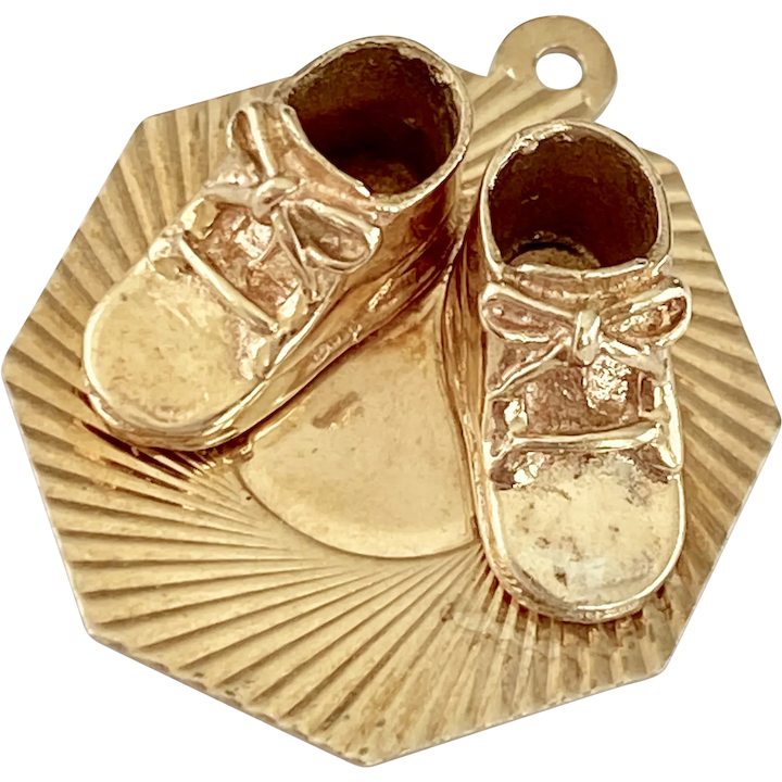 Baby Booties/Shoes Vintage Charm 14K Gold