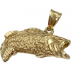 Big Mouth Bass Charm 14K Gold Three-Dimensional