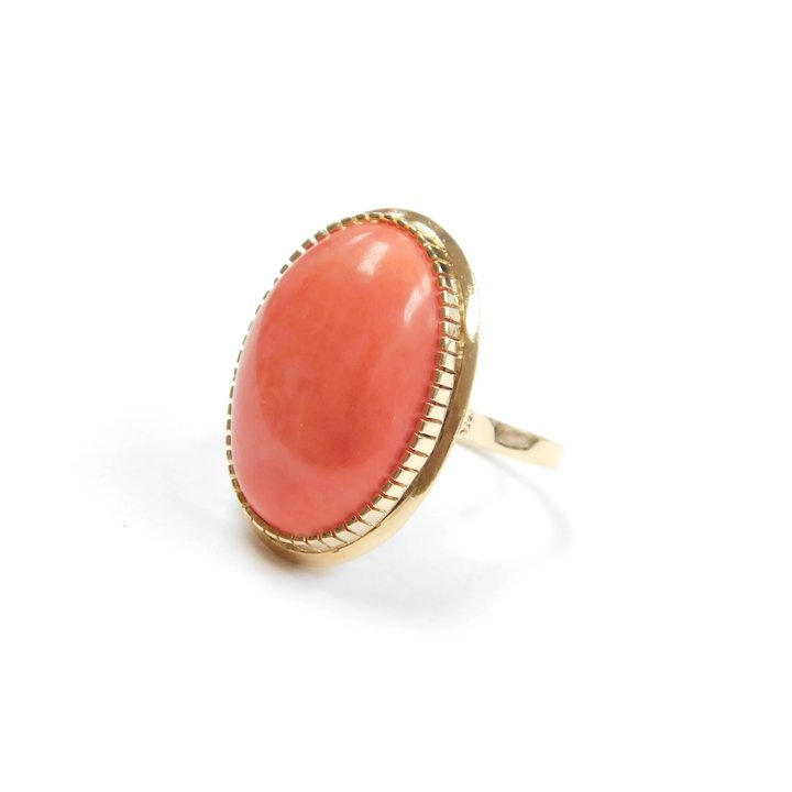 GURHAN Rune Gold Stone Ring, with Coral