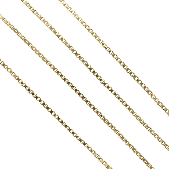 20″ Box Link Chain Necklace 18k Yellow Gold Milor