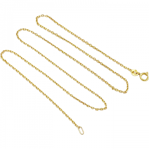 Cable Chain Pendant Necklace 18K Gold 18" Length, 3.9 Grams