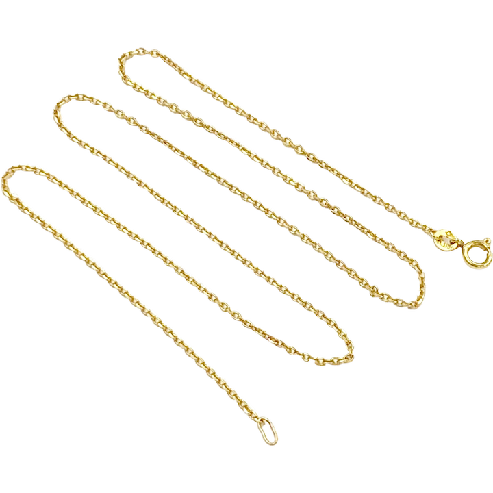 18k Gold Filled Front Clasp Rolo Chain Necklace