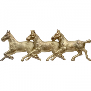 Cantering HORSES Vintage Equestrian Pin/Brooch 14K GOLD
