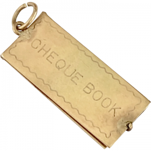 Vintage Checkbook Charm 9K
