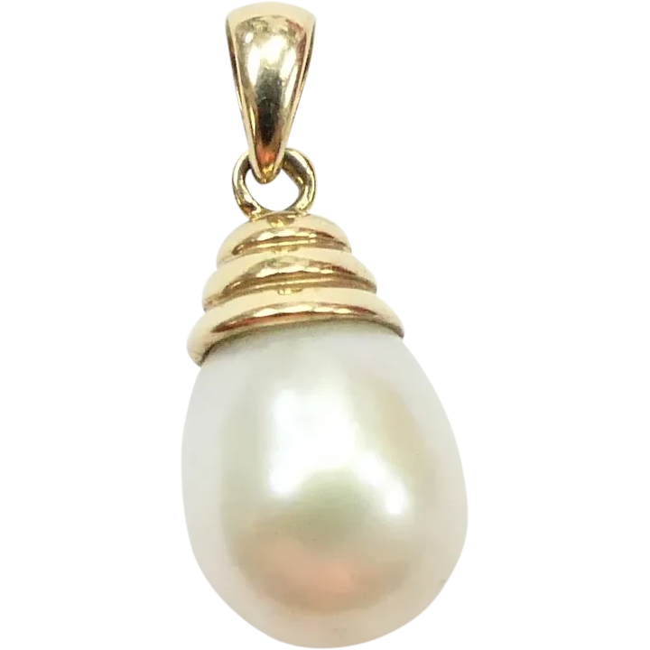 Cultured Baroque Pearl Pendant 14K Yellow Gold