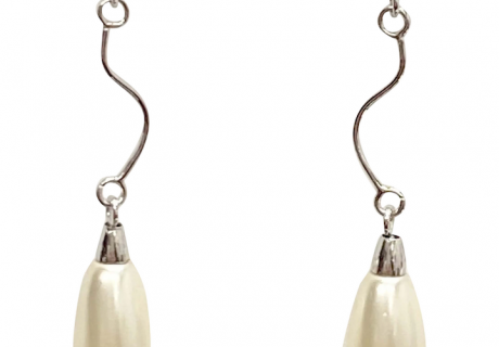 Cultured Pearl Dangle Earrings 14K White Gold