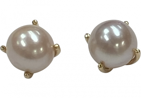Cultured Pearl Stud Earrings 8.8 mm 14K Gold
