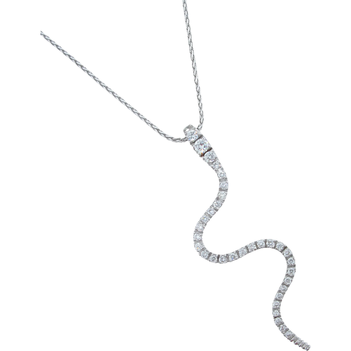 White Gold Diamond Serpent Necklace
