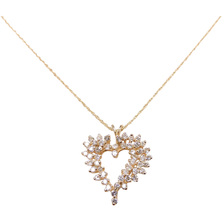 Diamond 1.00 ctw Heart Necklace 14k Gold