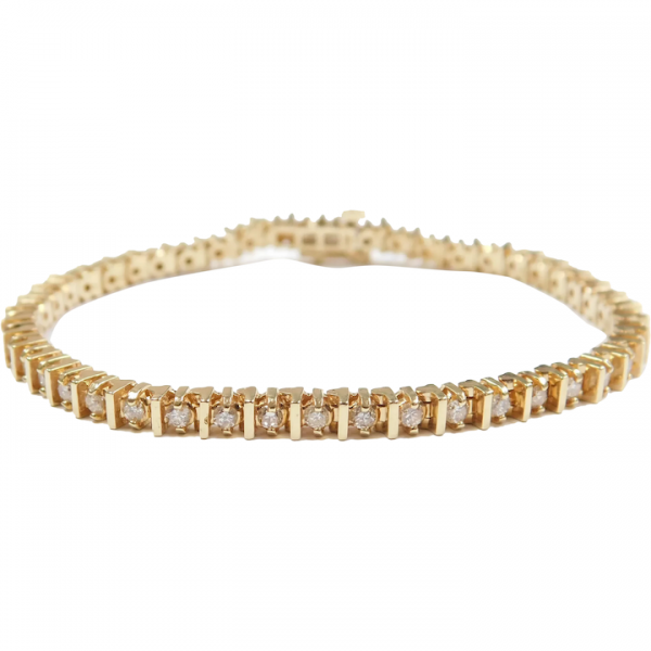Diamond 1.88 ctw Tennis Line Bracelet 14k Gold