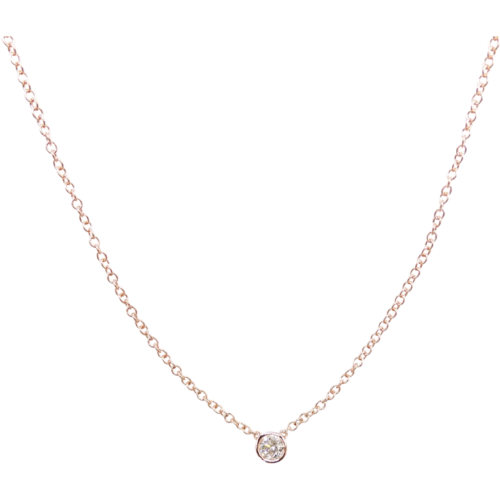 Diamond .25 Carat Solitaire Necklace 14k Rose Gold