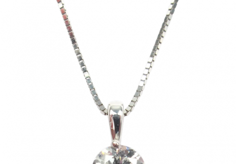 Diamond .70 Carat Solitaire Necklace 14k White Gold