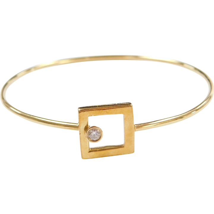 Square Links Diamond Bangle Bracelet, 14K White Gold | Diamond Stores Long  Island – Fortunoff Fine Jewelry