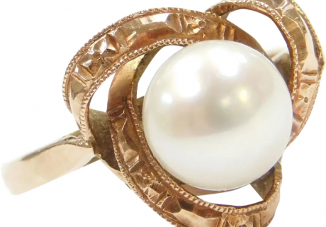 Edwardian 18k Gold Cultured Pearl Ring