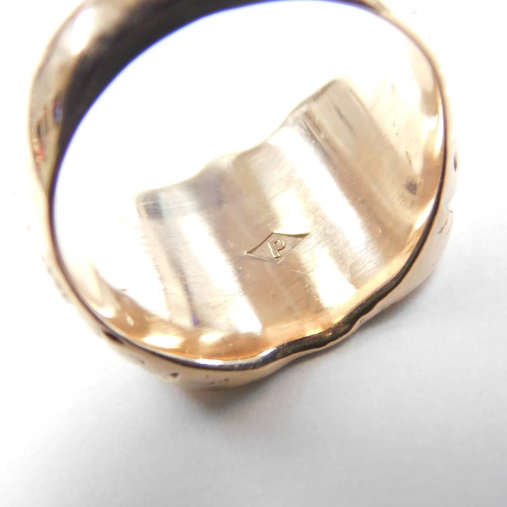 Custom Script Monogram Signet Ring Small / 10K White Gold
