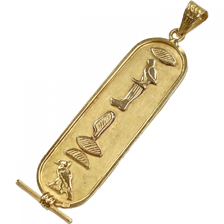 Egyptian Hieroglyphics Pendant 18K Gold