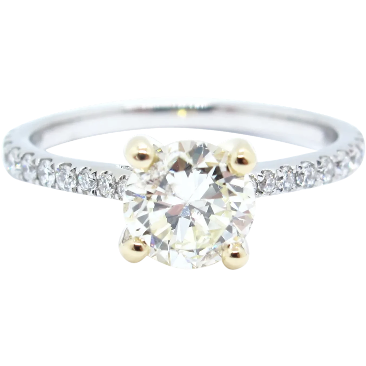 1.23 ctw Round Brilliant Diamond Engagement Ring 14k Two-tone