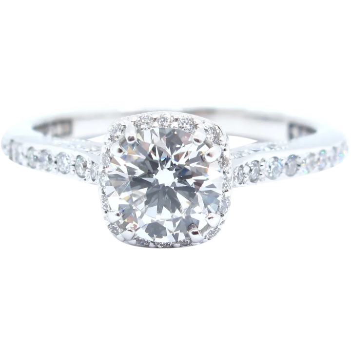 Forevermark 1.07 ctw Diamond Tacori Dantela Bloom Engagement Ring 18k White Gold 143