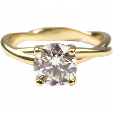 GIA Certified 1.03 carat Round Brilliant Diamond Solitaire Engagement Ring 14k Yellow Gold 