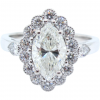 GIA Certified 1.90 ctw Marquise Diamond Halo Engagement Ring 14k White Gold