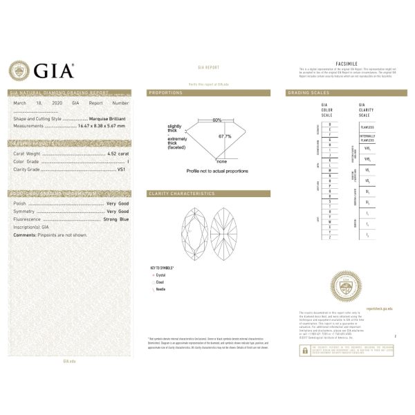 GIA Certified 4.52 Carat (6.54 ctw) Marquise Diamond Engagement Ring 14k White Gold certification