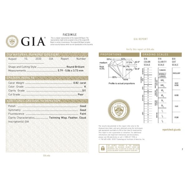 GIA Certified Diamond .82 Carat (1.42 ctw) Halo Engagement Ring 14k Rose Gold certificate