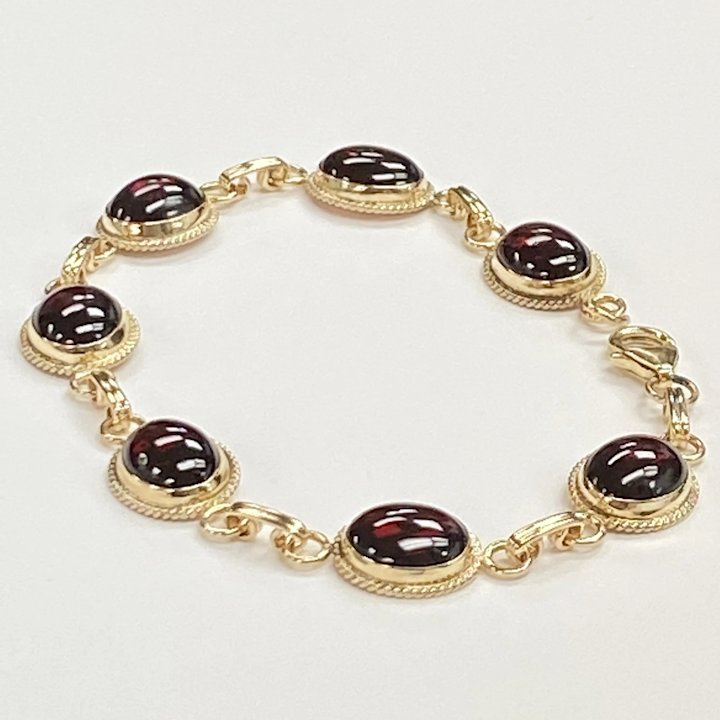 1880 Victorian Gold Filled Garnet Bangle Bracelet - Saint John & Myers  Antique Jewelry