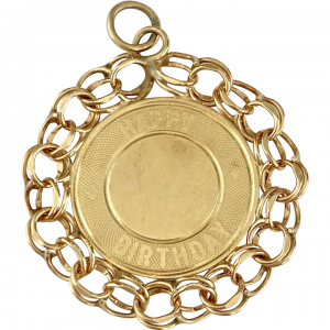 Happy Birthday Vintage Charm 14K Gold