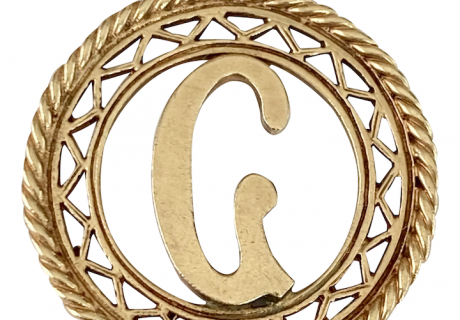 Initial / Letter G Vintage Charm/Pendant 10K Gold