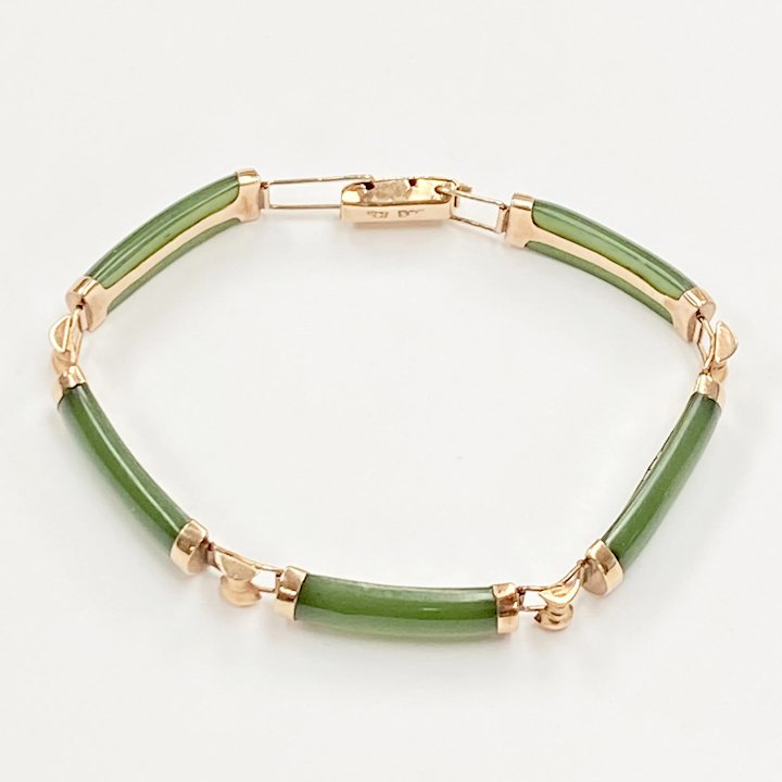 14k Yellow Gold Jade Bracelet 001-780-2000976 | Dickinson Jewelers |  Dunkirk, MD