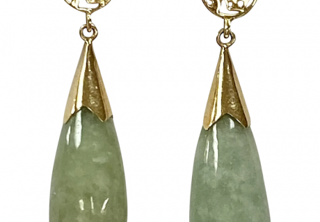 Jade Dangle Earrings 14K Gold