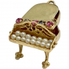 BIG Jeweled Grand Piano Charm 14K Gold Three-Dimensional