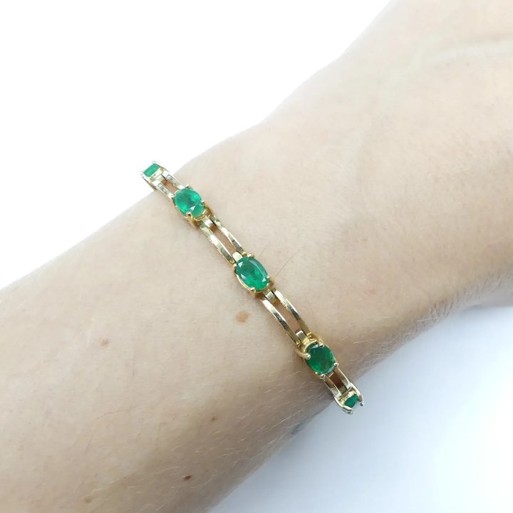 In 14k White Gold 4.5CT Round Lab Created Green Emerald Women's Tennis  Bracelet | eBay
