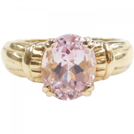 Morganite 2.25 Carat Ring 14k Gold