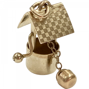 Moving Wishing Well Charm 14K Gold