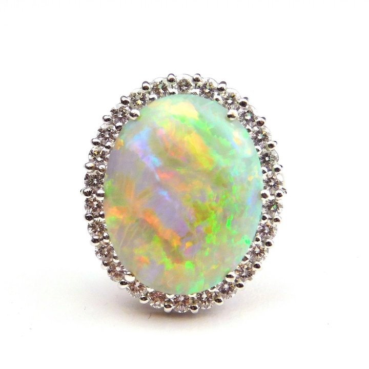 The Collectors Mark - Natural Australian Opal Ring Gold Ring One of a Kind Opal  Ring Handmade