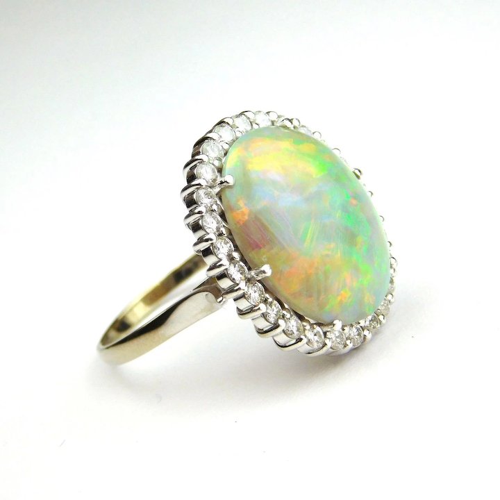 Charles Albert Natural Australian Opal Ring | Australian opal ring, Opal  rings, Australian opal