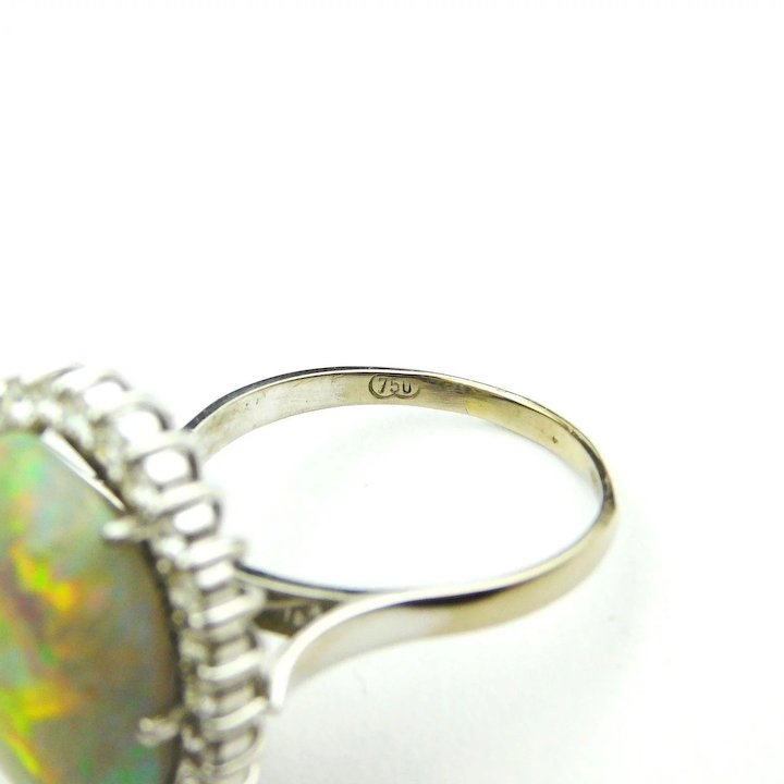 Period 14K Art Deco Authentic Precious Mexican Fire Opal Ring
