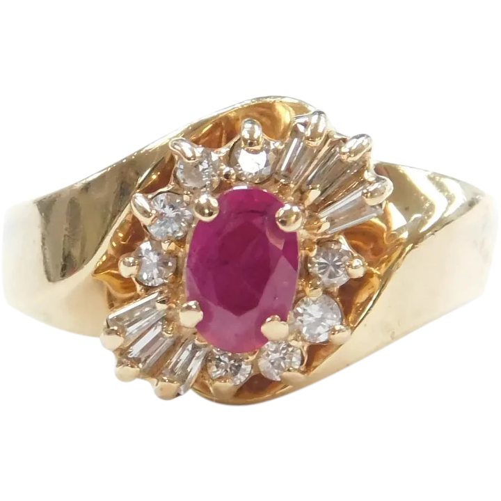 Natural Ruby and Diamond .87 ctw Ring 14k Gold