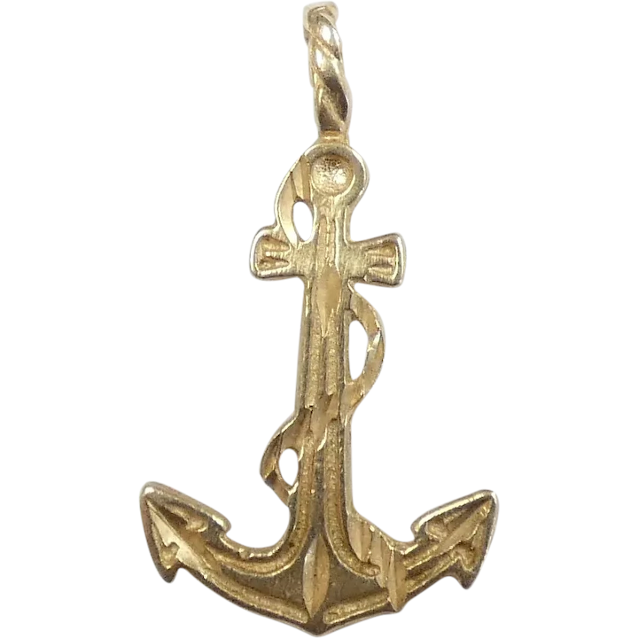 Buy Nautical Anchor Pendant / Charm 14k Yellow Gold Online | Arnold ...