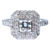 Impressive 1.83 ctw GIA Certified Princess Diamond Double Halo Engagement Ring