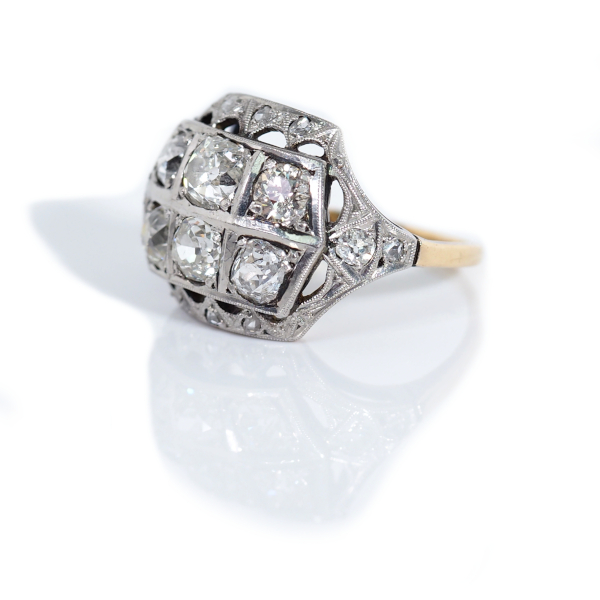 2.08 ctw Diamond Art Deco Ring