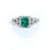 Natural Emerald & Diamond Ring 1.38 ctw