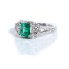 Natural Emerald & Diamond Ring 1.38 ctw