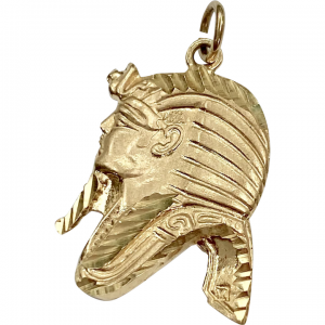 Vintage Egyptian Pharaoh Charm 14K Gold