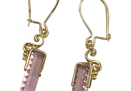Pink Tourmaline Dangle Earrings 2.44 Carat tw 14K Gold