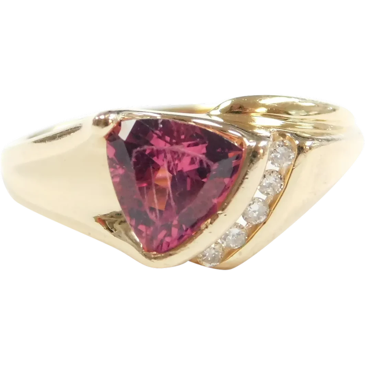 Pink Tourmaline and Diamond .98 ctw Ring 14k Gold