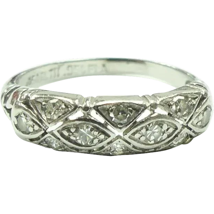 Platinum Art Deco .30ctw Diamond Band Ring