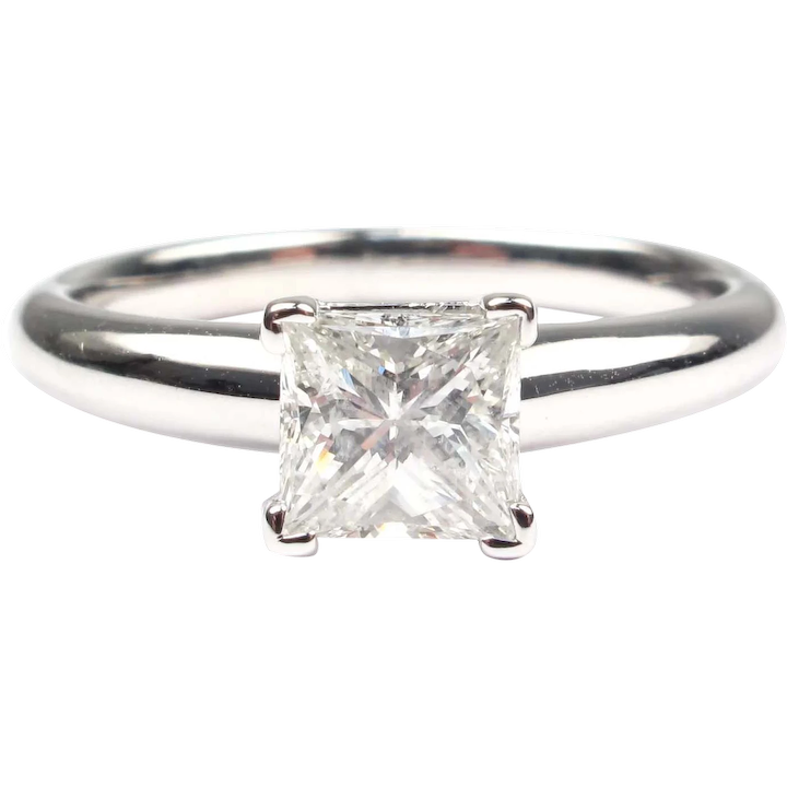 .82 carat Princess Cut Diamond Solitaire Engagement Ring 14k